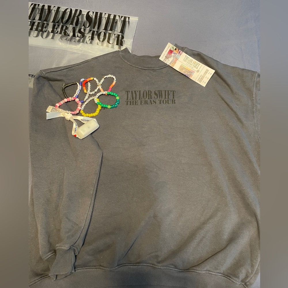 Taylor Swift Eras Tour Mineral Wash Blue Crewneck Size SMALL